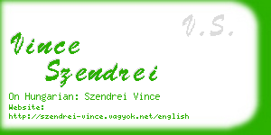 vince szendrei business card